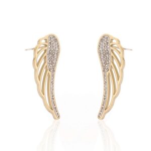 Σκουλαρίκια φτερό με ζιργονακια