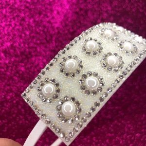 Στέκα παιδική με ζιρκόν και πέρλα (σχέδιο 2)