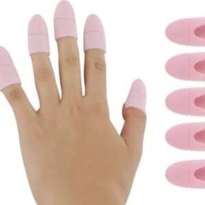 Κλιπς Σιλικόνης για Αφαίρεση Ημιμόνιμου Βερνικιού ροζ 5 τμχ