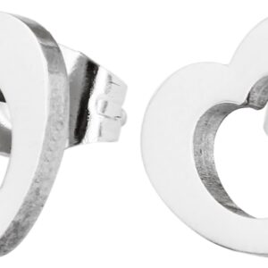 Σκουλαρίκια σε σχήμα καρδιά ασημή