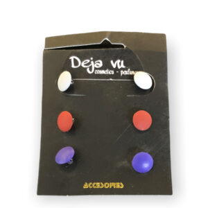 Σκουλαρίκια κύκλος σετ των 3 (γκρι,κόκκινο,μωβ)