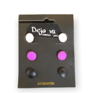 Σκουλαρίκια κύκλος σετ των 3 (ροζ,φουξ,μαυρο)