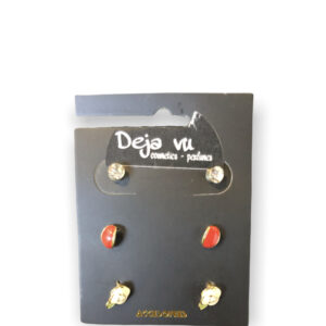 Σκουλαρίκια σετ των 3 με σχέδια λουλούδι