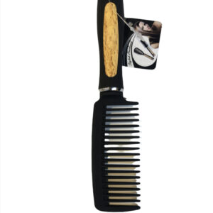 mini χτένα μαλλιών με λαβή μαύρη