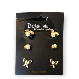 Σκουλαρίκια σετ των 3 με διαφορά σχέδια χρυσά