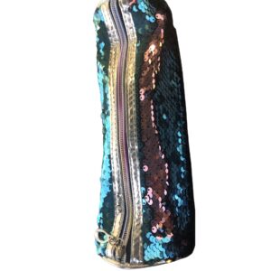 Κασετίνα με παγέτες διπλής όψης Τιρκουάζ , Ροζ