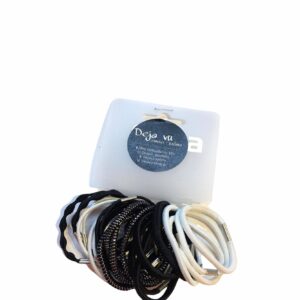 Λαστιχάκια μαλλιών σέτ 24 τμχ άσπρα και μαύρα