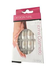 sabrina csmetic nails γαλλικο με λευκο και μπεζ