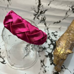 Στέκα  με σατέν ύφασμα και σχέδιο πλεξούδα φούξια