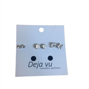 Σκουλαρίκια σετ 3 ζευγάρια (διαμάντια τρία μεγέθη)