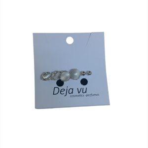 Σκουλαρίκια σετ 3 ζευγάρια άσημη με άσπρες πέτρες