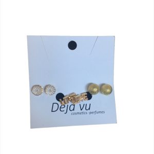 Σκουλαρίκια σετ 3 ζευγάρια με ( λουλούδια,Love και κύκλος)