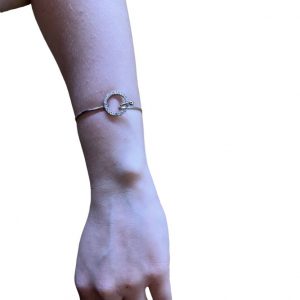 Χειροπεδα ασημί με διαμάντια