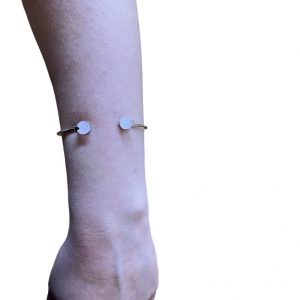 Χειροπεδα ασημί με ροζ λεπτομέρειες