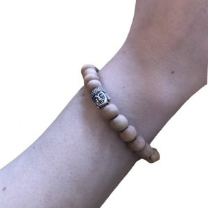 Βραχιόλι καφέ με ασημί λεπτομέρεια