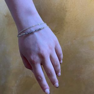 Βραχιόλι με διπλή αλυσίδα άσημη