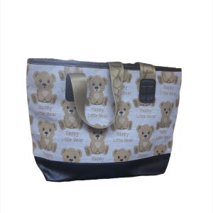 Τσάντα ομού μπεζ με αρκουδάκια