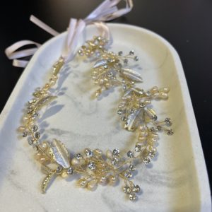 Στεφάνι για νύφη gold rose με διαμάντια