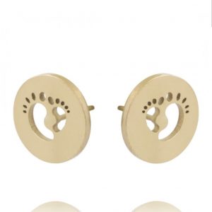 Σκουλαρίκια πατουσακια χρυσά ατσάλι