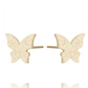 Σκουλαρίκια πεταλούδα χρυσά από ατσάλι