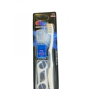Elina Med Dental Set Οδοντόβουρτσα Medium, Ορθοδοντικό Νήμα, 8 Οδοντικά Νήματα με Διχάλες & Θήκη γκρι