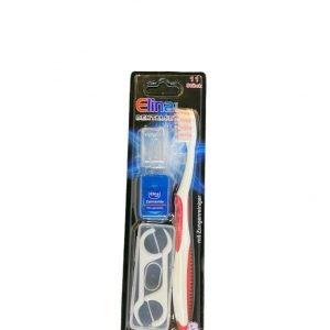 Elina Med Dental Set Οδοντόβουρτσα Medium, Ορθοδοντικό Νήμα, 8 Οδοντικά Νήματα με Διχάλες & Θήκη κοκκινο