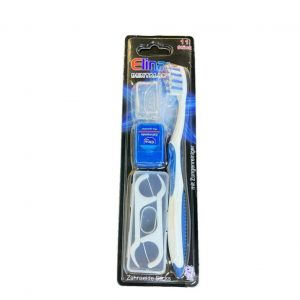 Elina Med Dental Set Οδοντόβουρτσα Medium, Ορθοδοντικό Νήμα, 8 Οδοντικά Νήματα με Διχάλες & Θήκη μπλε