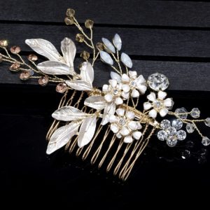 Νυφική χτένα μαλλιών λουλουδάκια και πολύχρωμες πέτρες