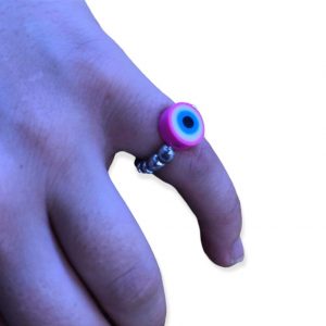 Παιδικό χειροποίητο δαχτυλίδι με πάντες και ματάκι