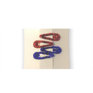 Παιδικά κοκαλάκια mini clip με στρας κόκκινα/μωβ