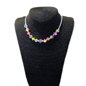 Χειροποίητο παιδικό κολιέ με πέρλα και ζαχαρωτά