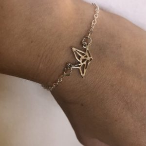 Βραχιόλι ασημί με σχέδιο πουλί