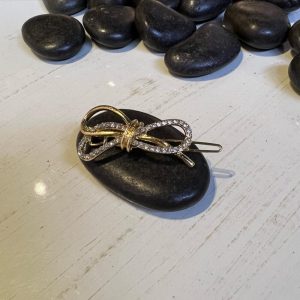 Τσιμπιδάκι μαλλιών χρυσό  παπιγιόν