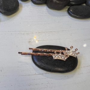 Τσιμπιδακια σετ 2 με σχέδιο κορόνες (χρυσο)