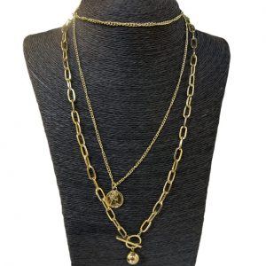 Κολιέ με τρεις αλυσίδες χρυσές