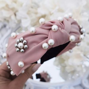 Στέκα σομόν με σχέδια λουλούδια από πέρλα