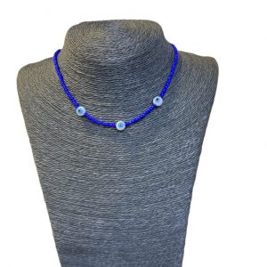 Χειροποίητο κολιέ ματάκια (φτου φτου ) μπλε