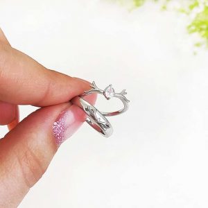 δαχτυλιδια  τα κερατα του ελαφιου για σενα και εκεινη για τυχη μεγεθος 6