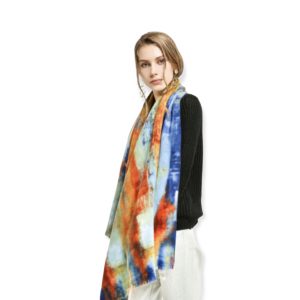 Φουλάρι χρωματιστό μπλε/πορτοκαλί