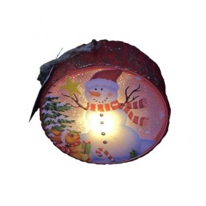 Χριστουγεννιάτικο κρεμαστό στολίδι  με led φως  Κόκκινο χιονάνθρωπος