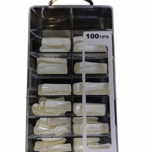 Ψεύτικα νύχια λευκα τετράγωνα 100Tips