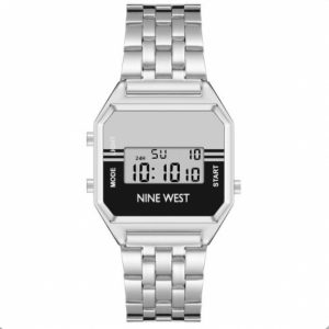 NINE WEST Ρολόι ασημί (NW/2659BK SV)