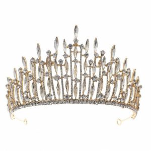 Νυφική κορώνα χρυσή με κρυστάλλους