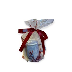 κουπα με καπακι και χρυσο κουταλι love is sweet