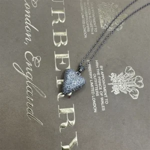 Κολιέ καρδιά με ζιργκον ατσάλι ασημί