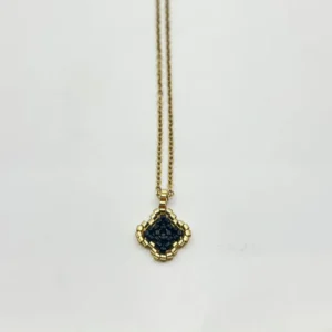 Κολιέ τύπου Van cleef μαύρο με χρυσό από ατσάλι